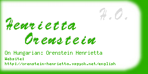 henrietta orenstein business card